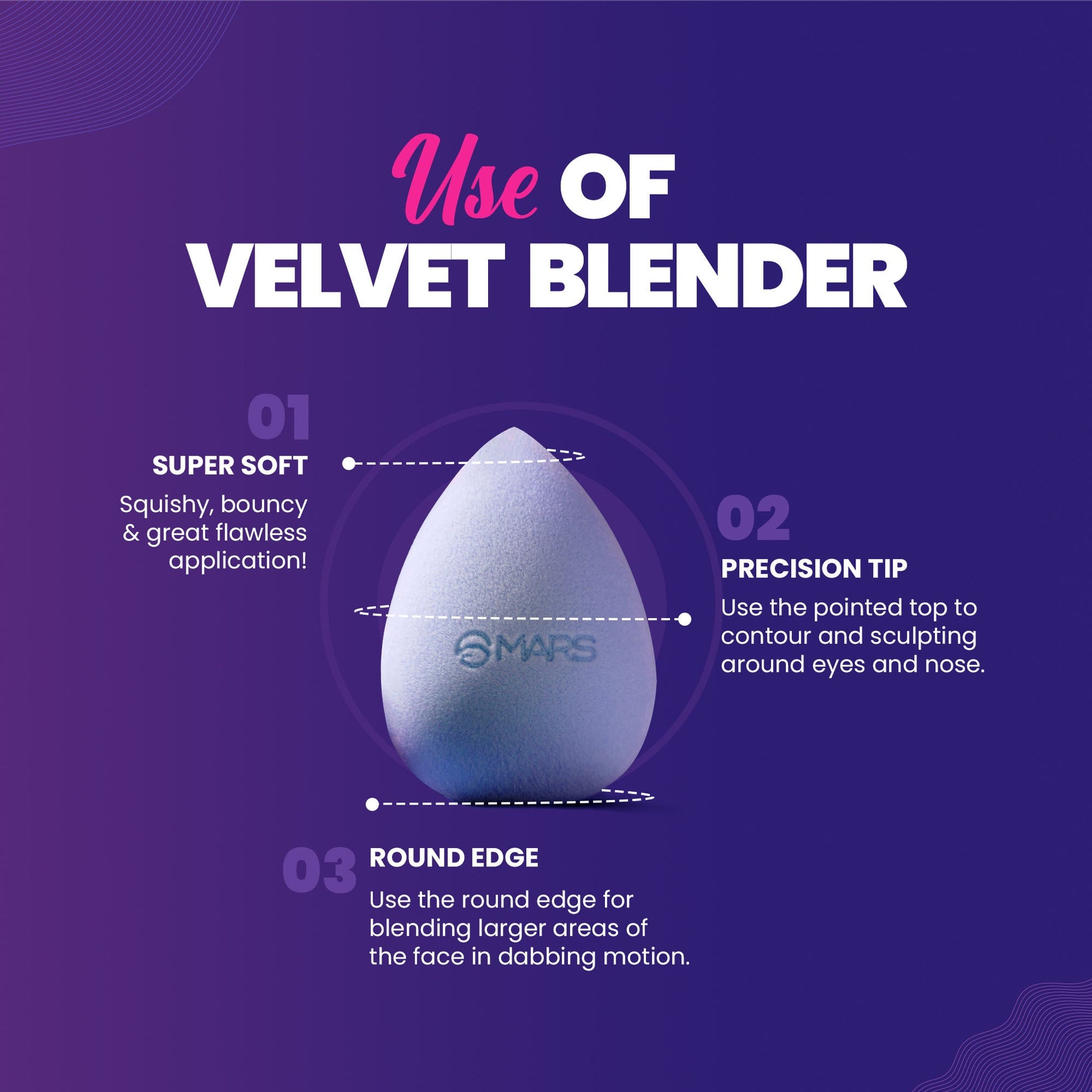 MARS Cosmetics Microfibre Velvet Beauty Blender - Swadesiicart
