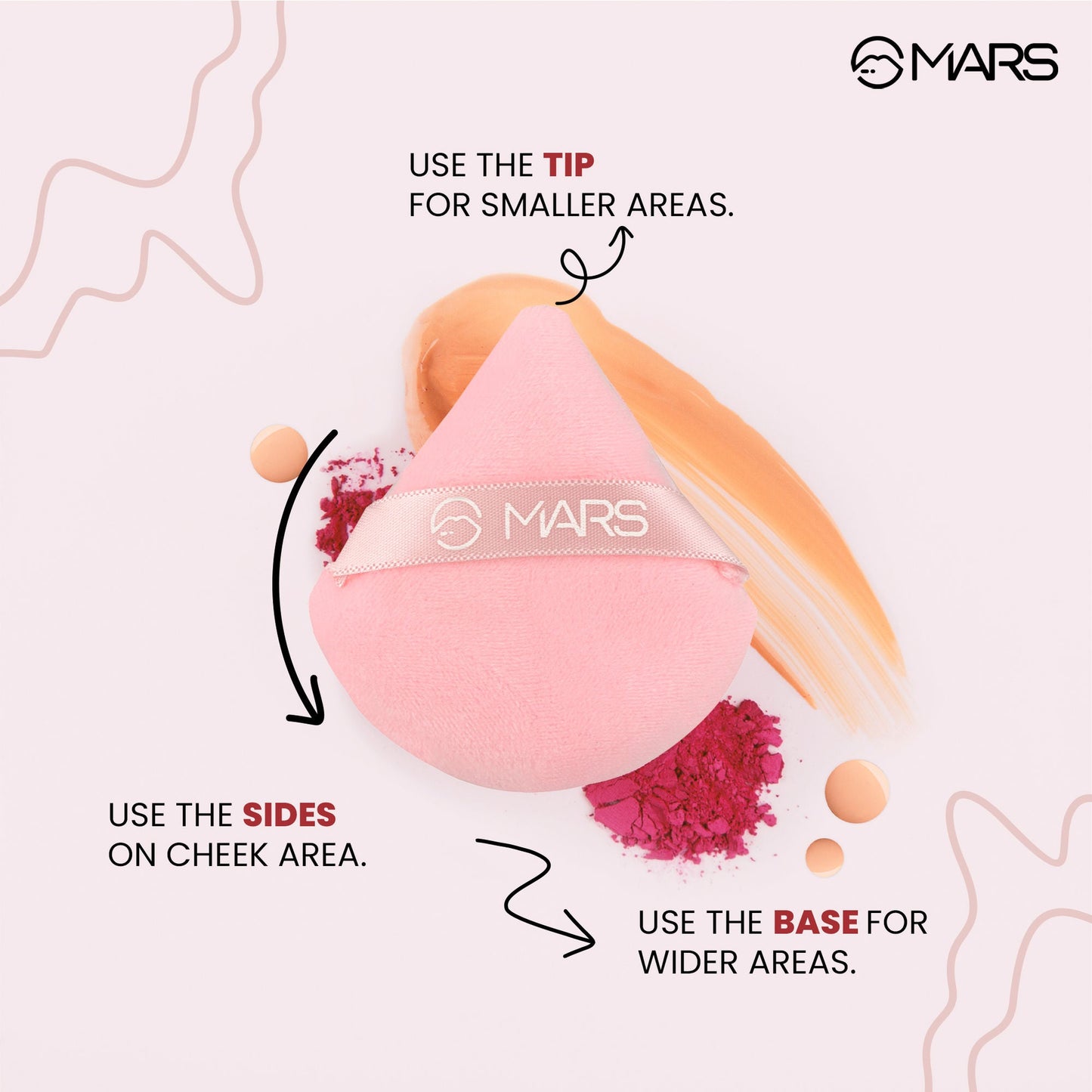 MARS Cosmetics Pizza Powder Puff for Face Makeup - Swadesiicart