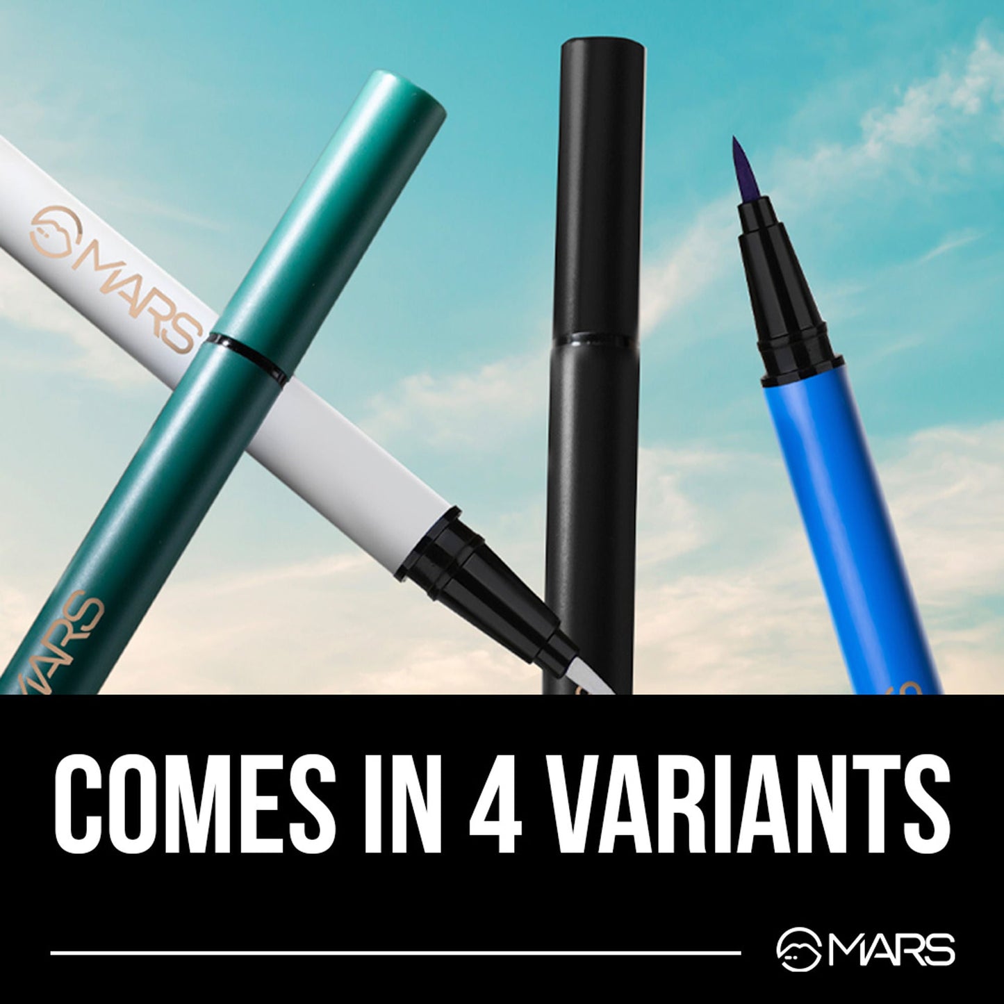 MARS Cosmetics City Stroke Charming Eyes Liquid Eyeliner - 01 White - Swadesiicart