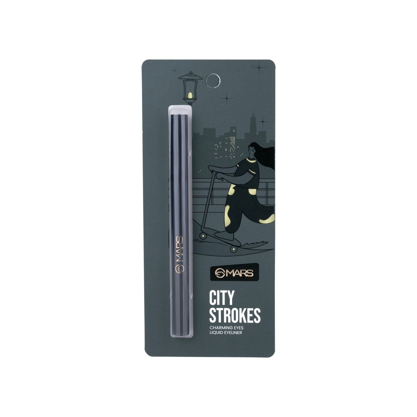 MARS Cosmetics City Stroke Charming Eyes Liquid Eyeliner - 04 Black - Swadesiicart