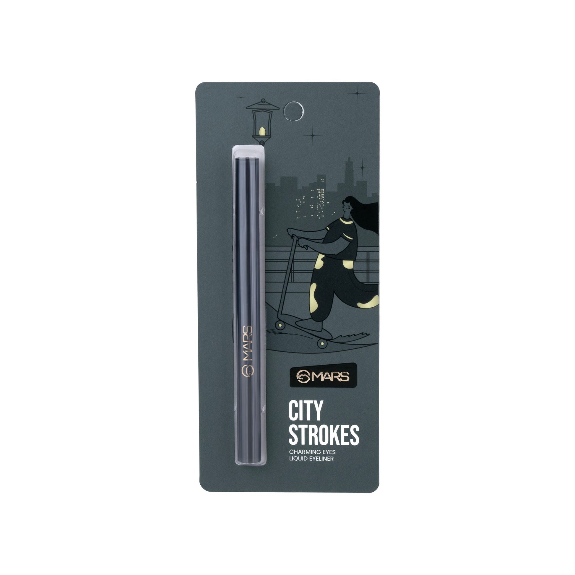 MARS Cosmetics City Stroke Charming Eyes Liquid Eyeliner - 04 Black - Swadesiicart
