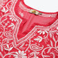 ADA Women Carrot Pink & White Floral Hand Embroidered Chikankari Handloom Kurta & Matching slip | Swadesiicart