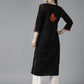 ADA Women Black & Orange Ethnic Motifs Embroidered Chikankari Kurta | Swadesiicart