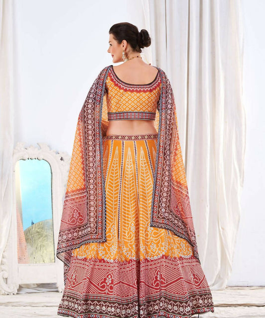 Wedding Designer Yellow Chinon Lehengha Choli - Anbazaar | Swadesiicart