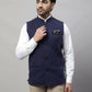 Even Apparels Pure Wool Nehru Jacket - Navy | Swadesiicart