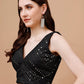 Tikhi Imli Mirror Work Embellished Sleeveless Saree Blouse | Swadesiicart