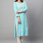 ADA Ethnic Motifs Embroidered Chikankari Cotton Kurta | Swadesiicart