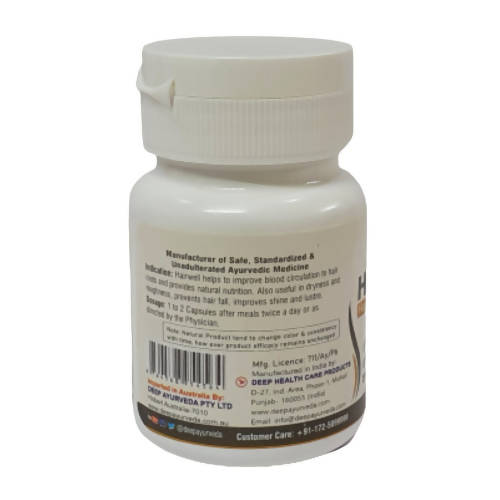 Deep Ayurveda Hair Well 500mg Veg Capsules - Swadesiicart