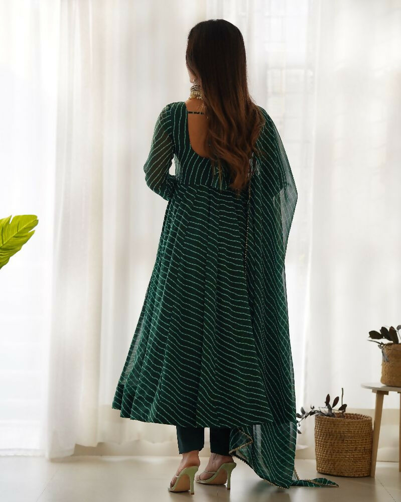 Joban Fashion Green Kurta Set Georgette Sequence Embroidery Work - Swadesiicart