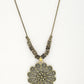 NVR Women's Gold-Polished Floral Shape Pendant with Chain | Swadesiicart