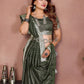 Anaita Green Weaving Linen Cotton Saree With Blouse