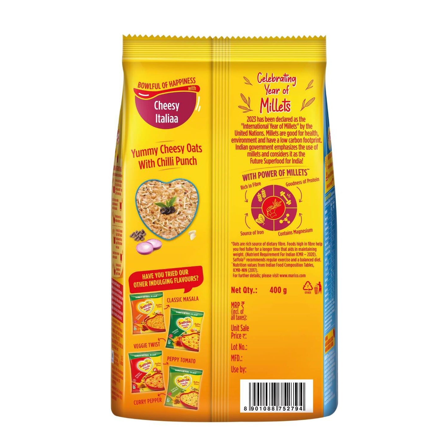 Saffola Cheesy Italian Masala Oats - Swadesiicart