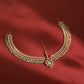 Gold-Polished Green White Kundan-Studded Beaded Matha Patti - Ruby Raang | Swadesiicart