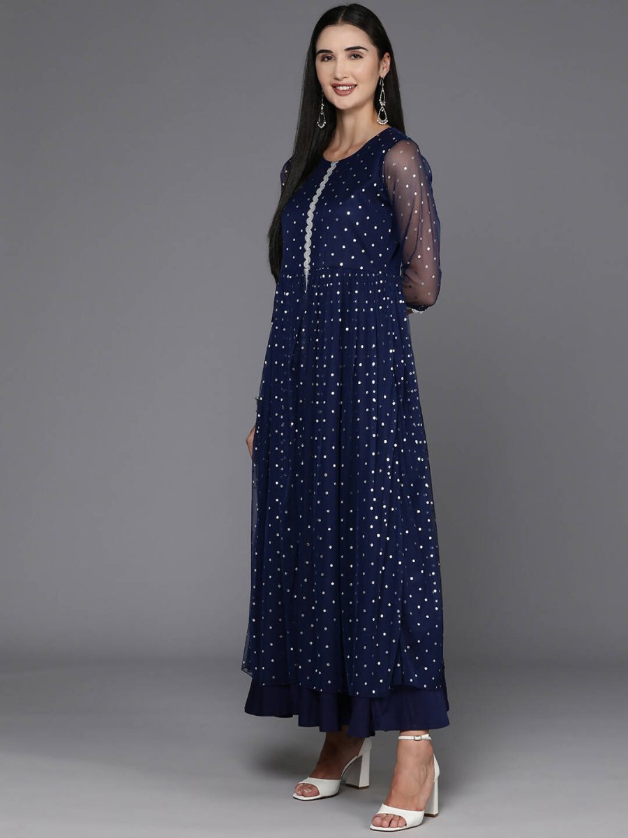 Ahalyaa Women's Traditional wear Ethnic Dress - Navy Blue | Swadesiicart
