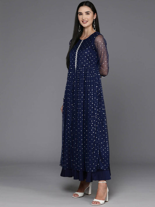 Ahalyaa Women's Traditional wear Ethnic Dress - Navy Blue | Swadesiicart