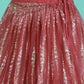 House of Panchhi Rose Gold Net Sequinse Work Lehenga & Blouse, Dupatta | Swadesiicart