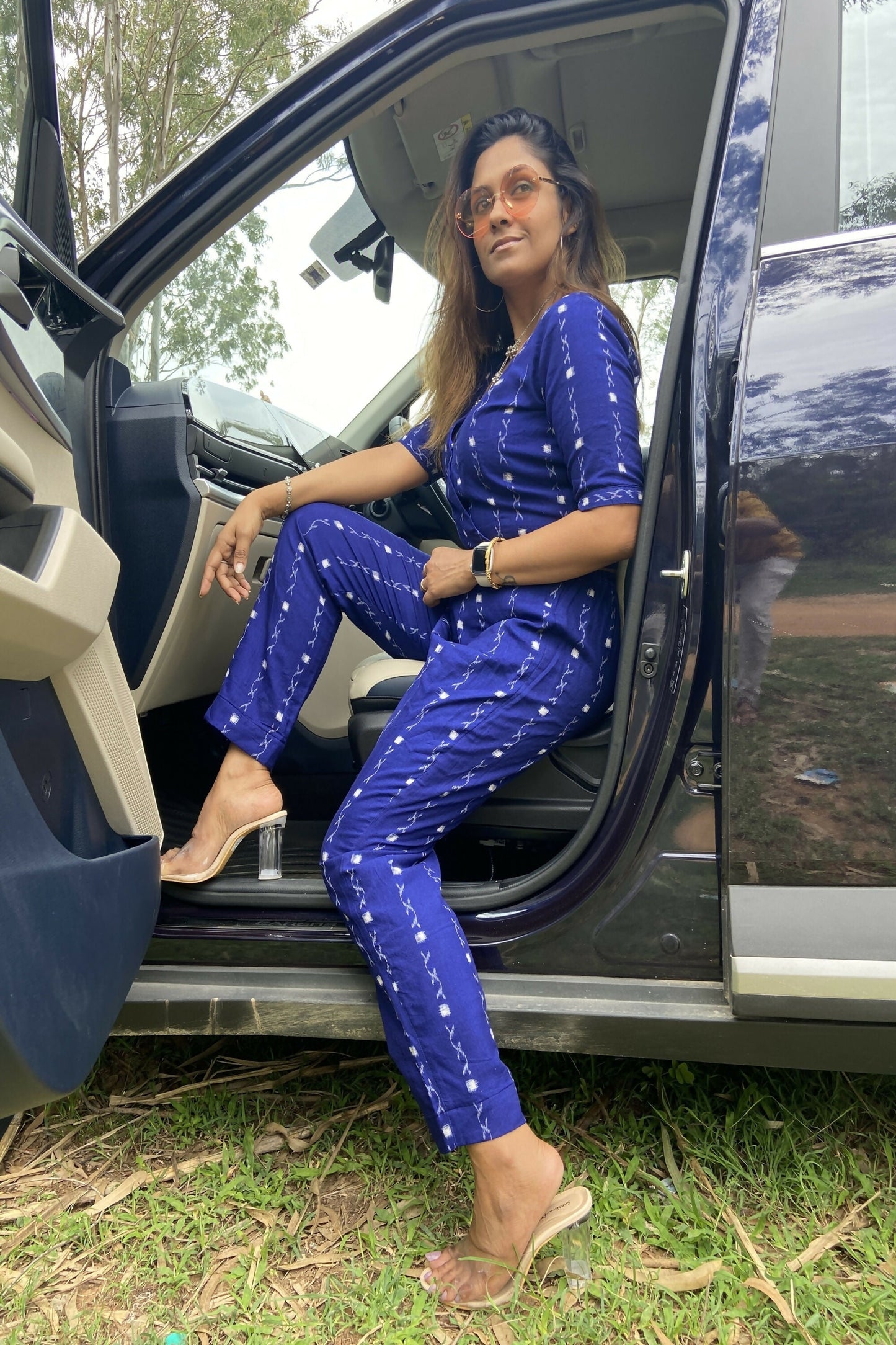Earthyweaves Nilaranya Sambalpuri Co-ord Set - Swadesiicart