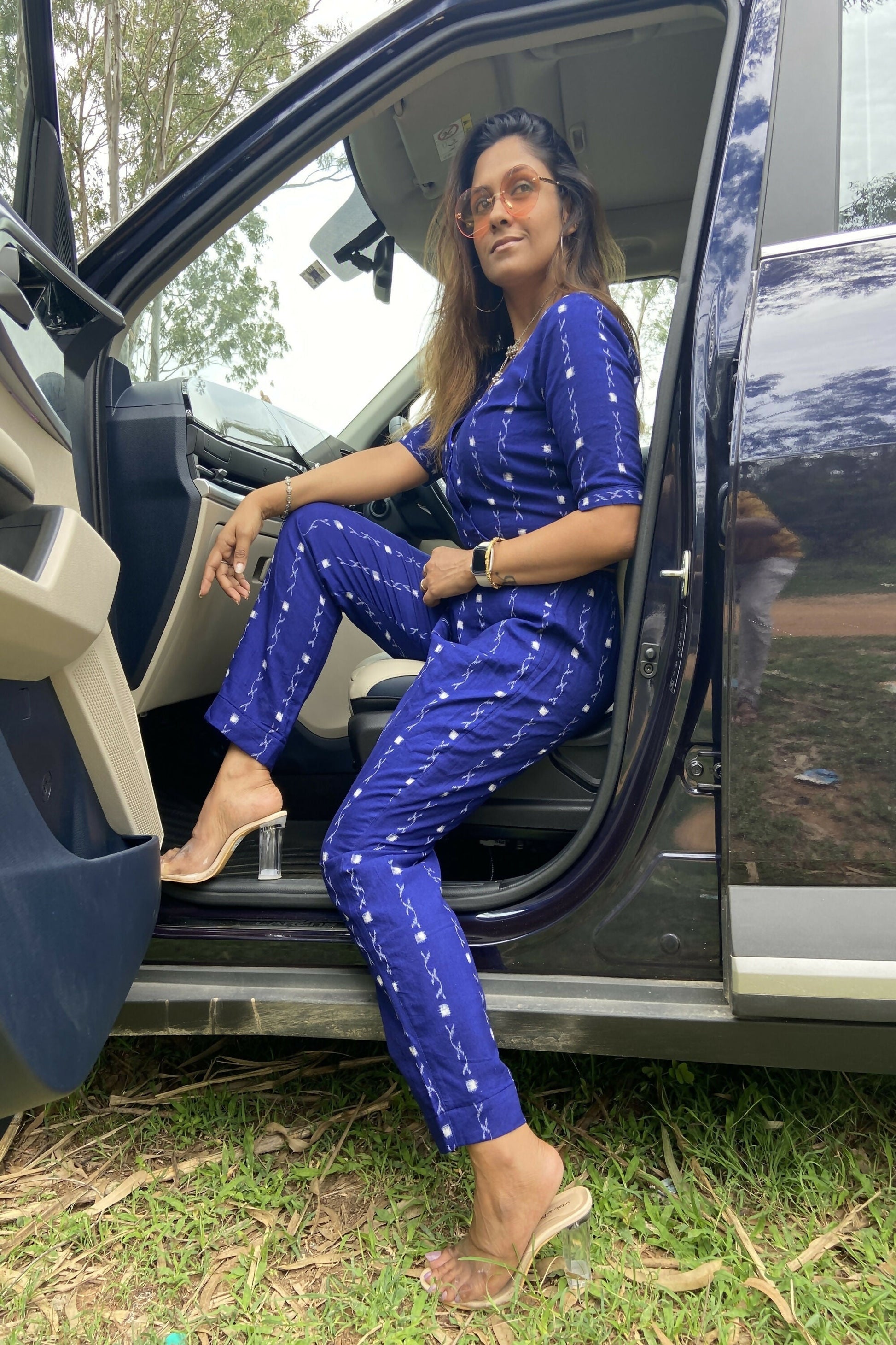 Earthyweaves Nilaranya Sambalpuri Co-ord Set - Swadesiicart