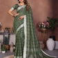 Anaita Green Weaving Linen Cotton Saree With Blouse