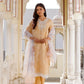 Vaasva Women Peach Linen Printed Kurta, Pant & Dupatta set | Swadesiicart