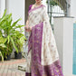 Vishnu Weaves Women's Wine Banarasi Silk Patola Zari Woven Saree with Blouse - Swadesiicart