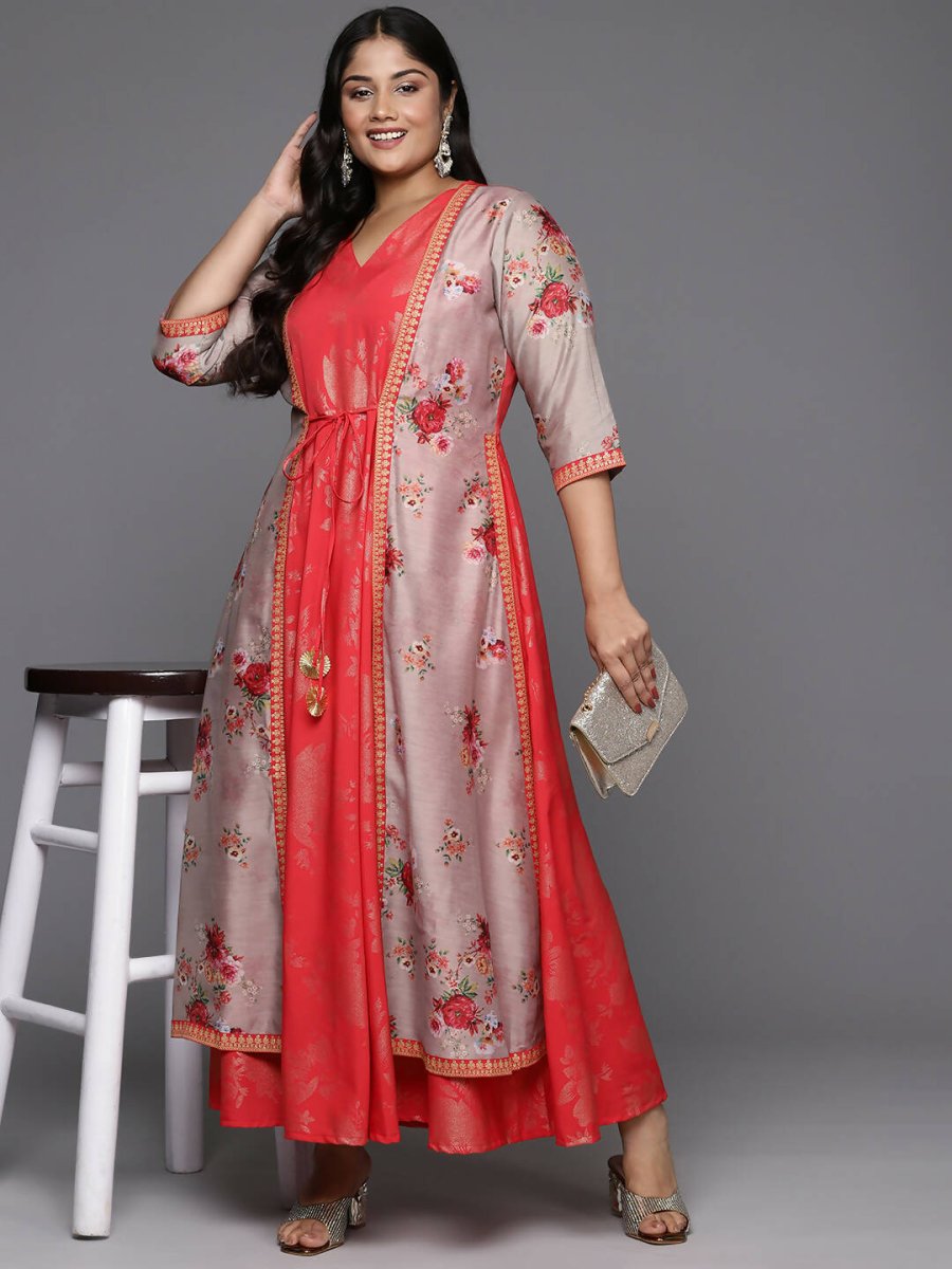 Ahalyaa Women's Traditional wear Ethnic Dress - Red | Swadesiicart
