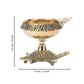Tied Ribbons Gold Toned 8 Pieces Decorative Brass Diyas With Tortoise Base | Swadesiicart