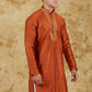 Bluesaanchi Men's Handloom Embroidered Tawny Kurta Set | Swadesiicart