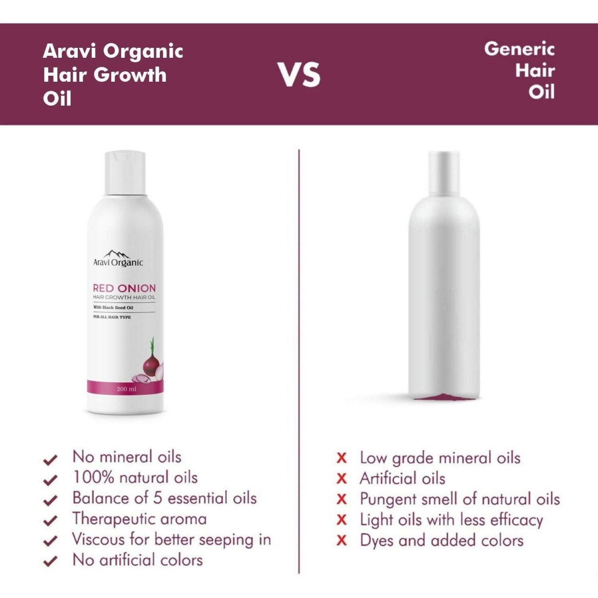 Aravi Organic Hair Growth Hair Oil with Onion Oil | Swadesiicart