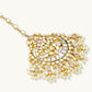 Nuyug 22K Gold-Plated Pearls & Pink Kundan Studded Statement Maang Tikka Head Jewellery | Swadesiicart