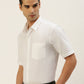 Ramraj Cotton Mens Half Sleeve Formal 100 % Cotton White Shirt | Swadesiicart