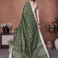 Anaita Green Weaving Linen Cotton Saree With Blouse