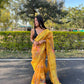 Vamsee Yellow Organza Saree - Swadesiicart