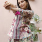 Cream Rayon Floral Printed Top with Matching Bottom - Eesha - Swadesiicart