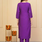Purple Viscose Chanderi Embroidered Stitched Suit With Dupatta - Tanisha | Swadesiicart
