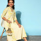 Ahalyaa Women Yellow Colour Crepe Printed Kurta Pant Set | Swadesiicart