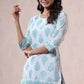 Juniper Women Bluemulti Georgette Printed Straight Tunic | Swadesiicart