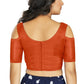 Aastha Fashion Women's Orange Art Silk Cold Shoulder Sleeve Readymade Blouse