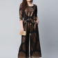 Ahalyaa Black Crepe Copper Foil Printed Jumpsuit - Swadesiicart