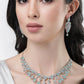 NVR Women's silver plated Turquoise CZ stone handcrafted jewellery set - NR Retail-NVR