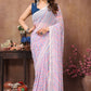 Aafreen Partywear Designer Purple Georgette Fancy Ready Wear Saree