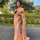 Vamsee Orange Organza Saree - Swadesiicart