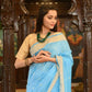 Very Much Indian Handloom Pure Cotton Paithani Peacock Pallu-Sky Blue | Swadesiicart