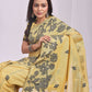 Shree Shyam Fashion Kashira Yellow Linen Cotton Saree