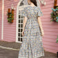 Green Rayon Foil Printed Long Dress - Michan | Swadesiicart