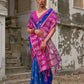 Vishnu Weaves Women's Firozi Kanchi Silk Woven Saree with Blouse - Swadesiicart