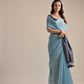 Vishnu Weaves Women's Firozi Muga Cotton Woven Saree with Blouse - Swadesiicart