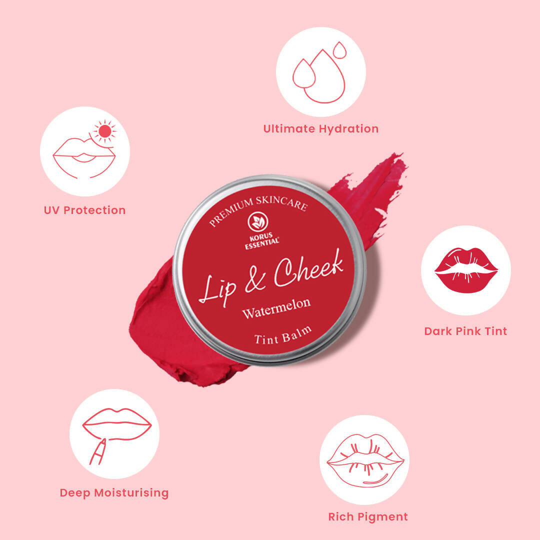 Korus Essential Watermelon Lip & Cheek Tint Balm - Swadesiicart