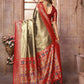 Aastha Fashion Brown Banarasi Tissue Silk Weaving Saree