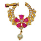 AD Ruby Floral Nose Ring | Swadesiicart